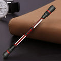 Frosted silica gel anti-slip rotary pen with 0.35mm writing needle tube showing textured grip area