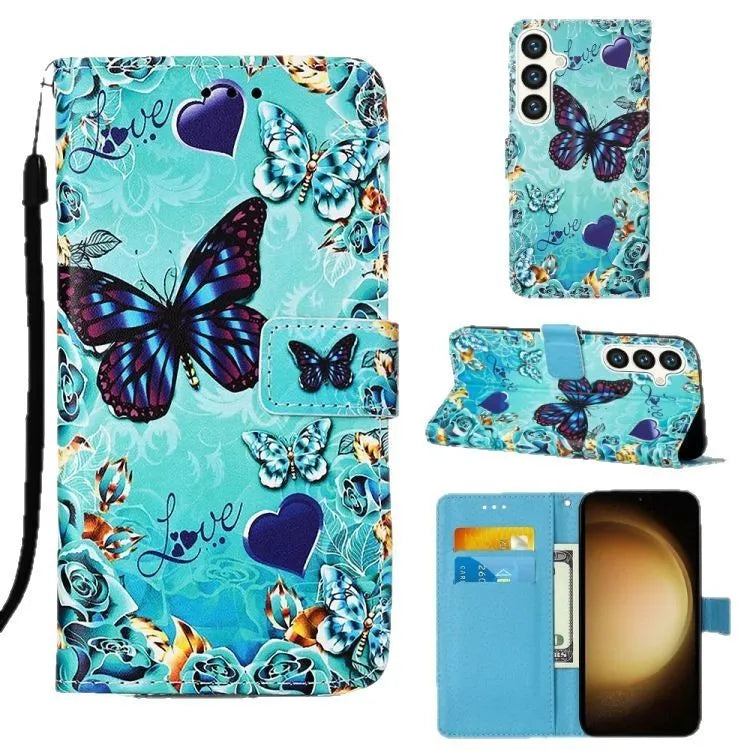 Handmade imitation leather phone case for Samsung with bracket, shockproof, underwater mandala colour