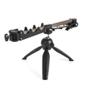Aluminium alloy ice fishing tripod rod holder bracket standing on ice.