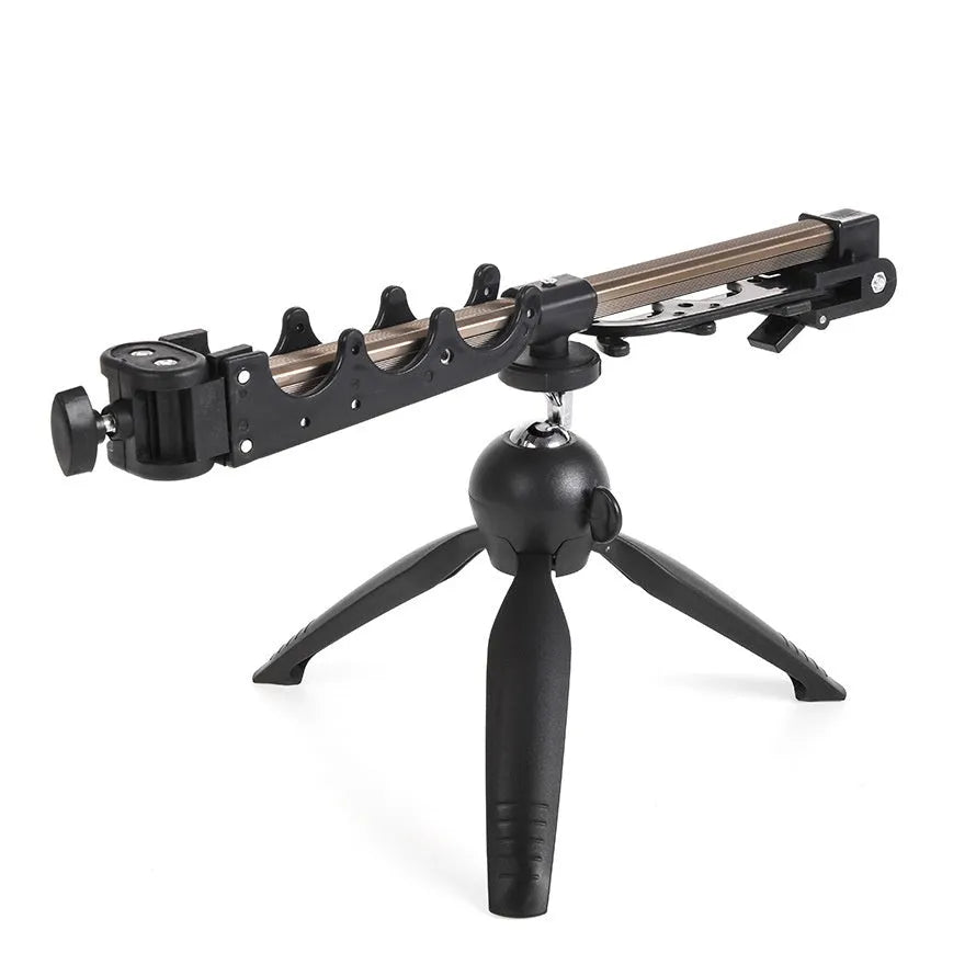 Aluminium alloy ice fishing tripod rod holder bracket standing on ice.
