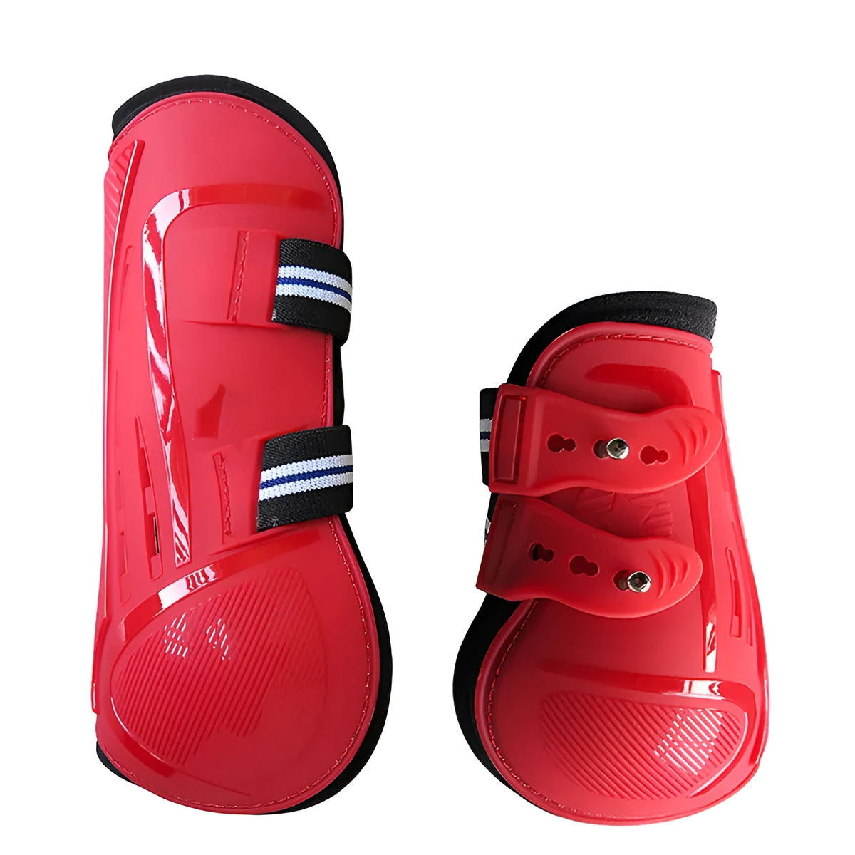 PU hard shell horse leg guard with elastic neoprene and air hole, front rear four-piece set