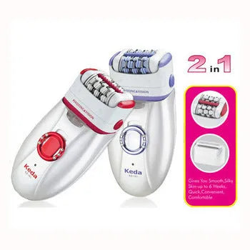 USB powered electric hair removal epilator device in KEDA-216 colour with brush cleaning system