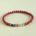 Purple gold cinnabar crystal string beads bracelet with manual crafting and couple style design