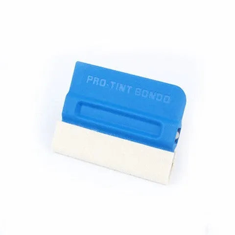 Car film scraper with ABS handle and choice of deerskin or wool scraping heads for vinyl wrap application