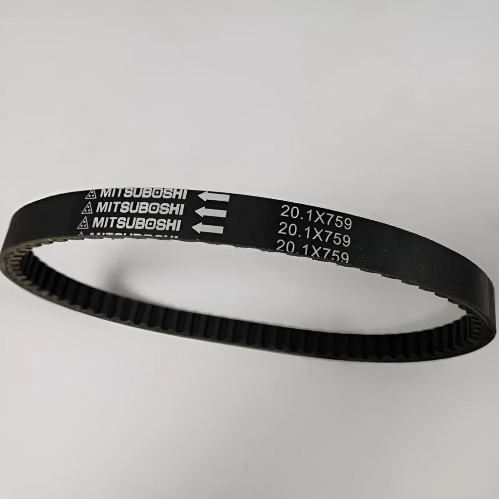 Black motorcycle drive belt for Jili GP110 with 20.1-759 size marking
