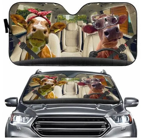 Aluminium foil car sun shield for front windscreen with telescopic fitting