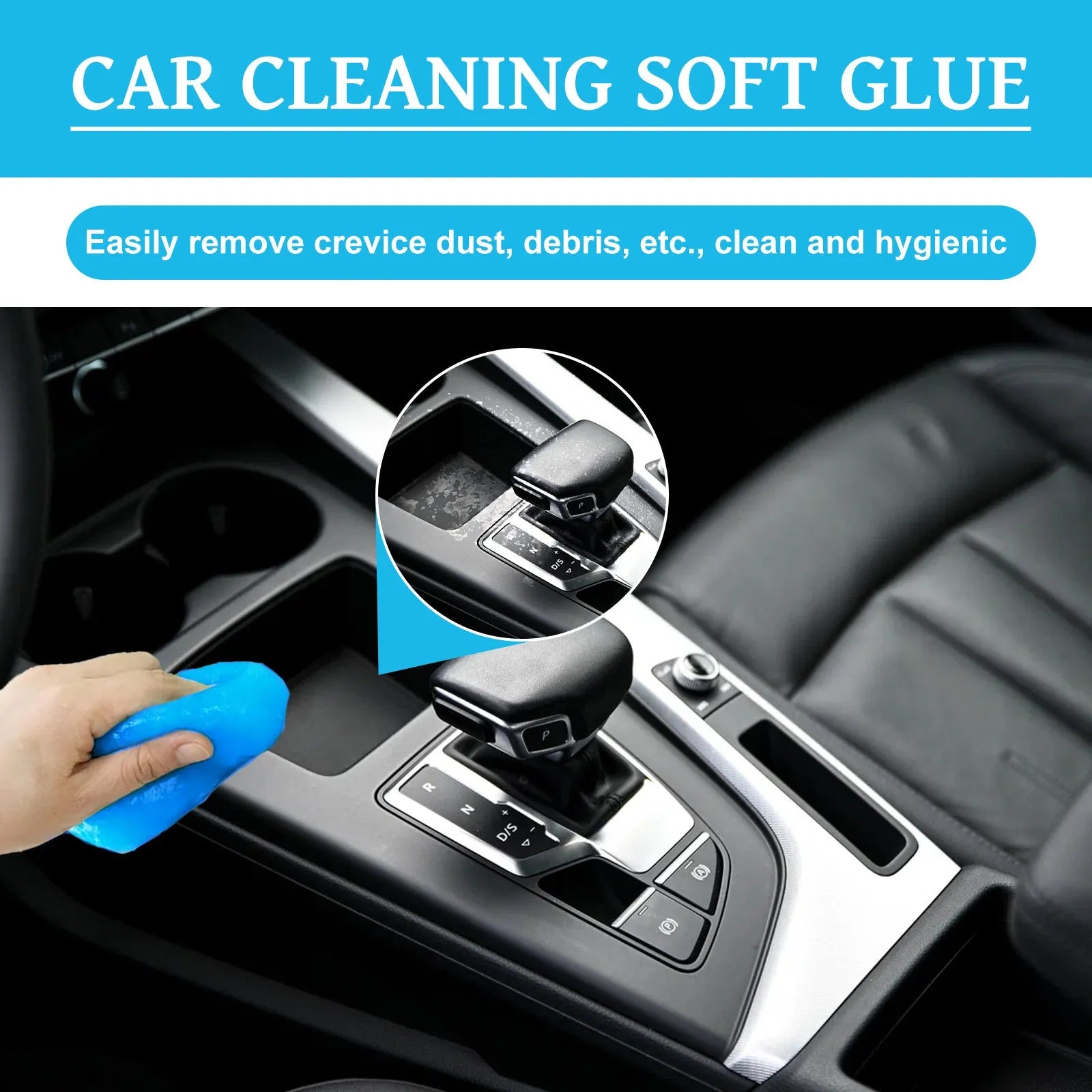 6.2x5.7cm car cleaning soft gel adhesive tool for interior gap dust and pet hair removal
