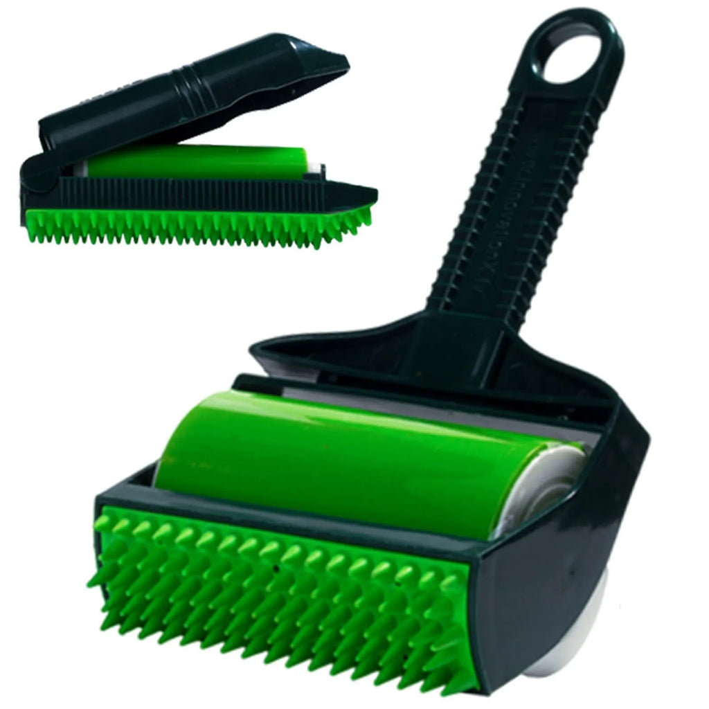 Portable washable hair remover with adhesive roller in yellow and green colour options