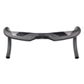Wei Bike matt carbon fibre road bicycle drop handlebar shown from the side.