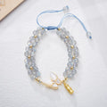 Women's aquamarine butterfly woven bracelet with retro style and handmade construction
