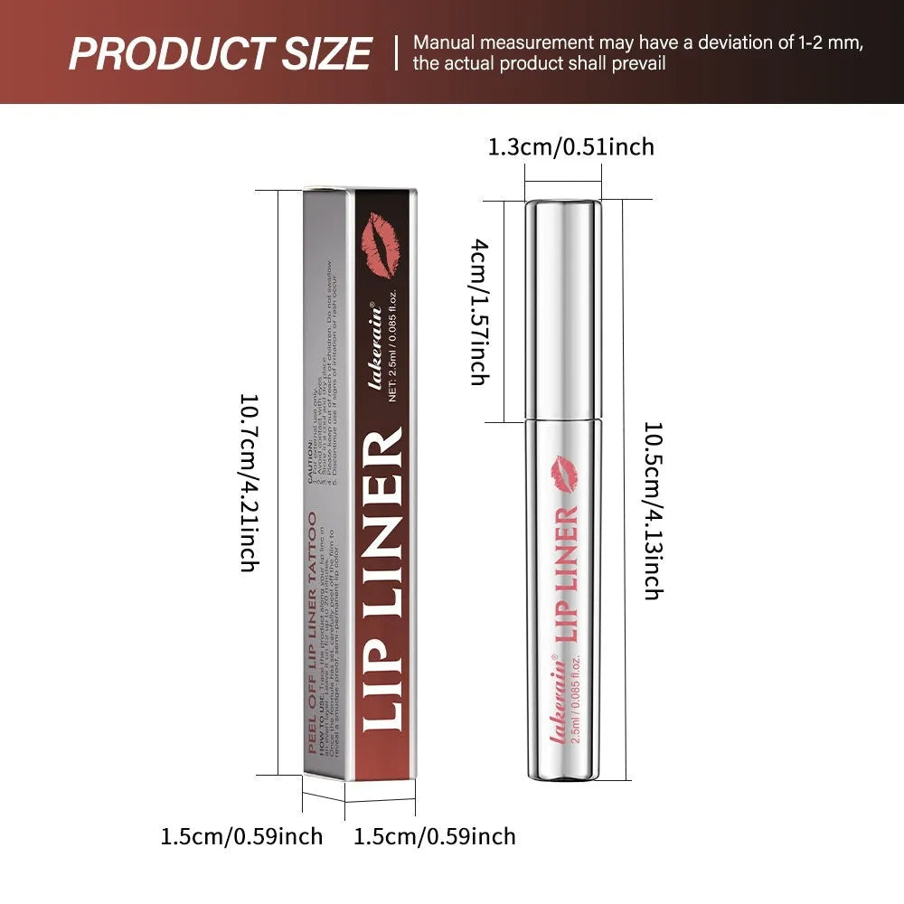 Matte finish pointed toe lip liner pencil shown in four colour shades