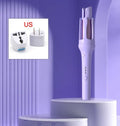 Automatic hair curler with a 32mm barrel in a two-tone colour option, shown with a plug adapter.