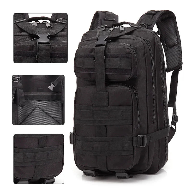 Large khaki hiking backpack with air pillow belt system for mountaineering and outdoor sports