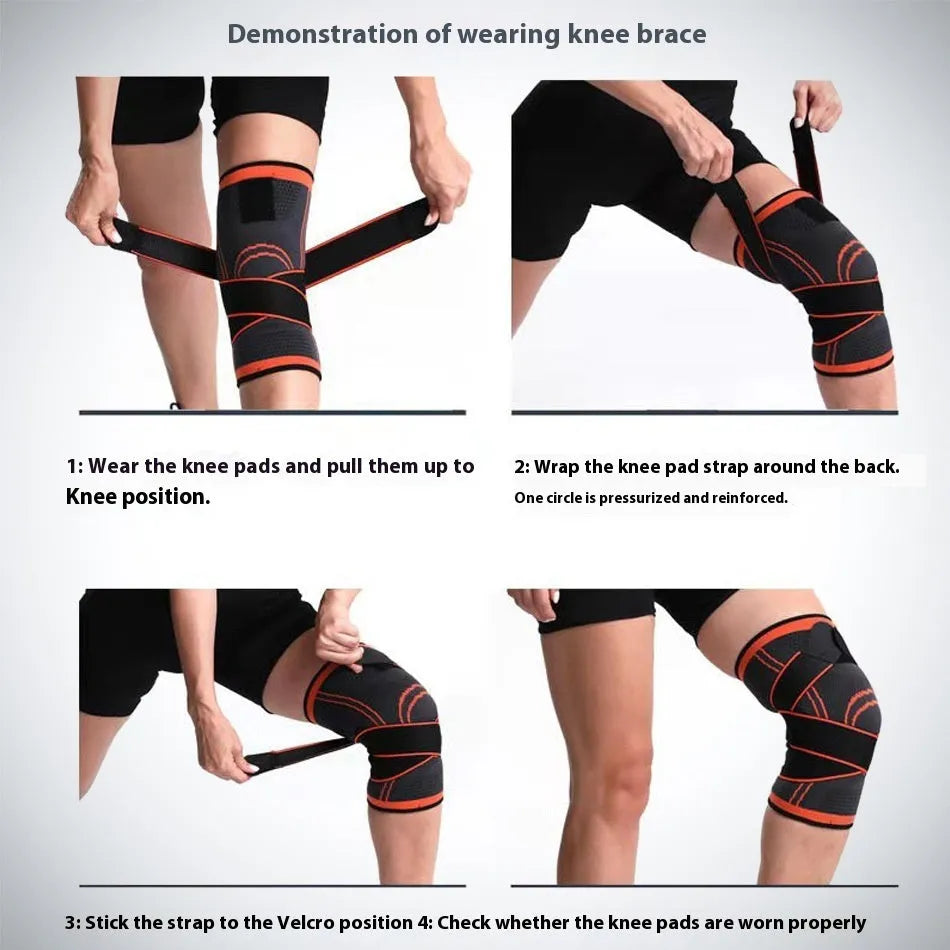 A pair of black non-slip knee pads for sports and fitness activities on a plain background.