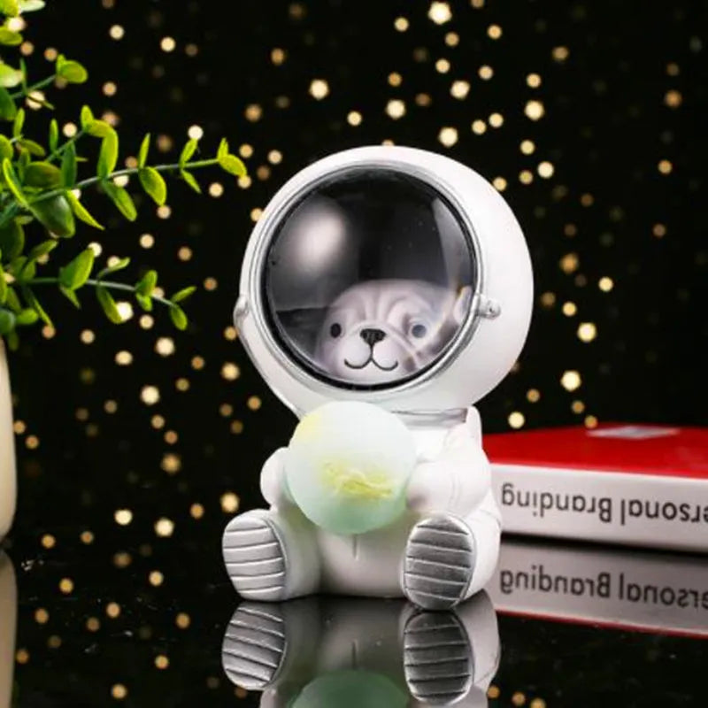 Starry sky animal night light with resin bear design and LED illumination