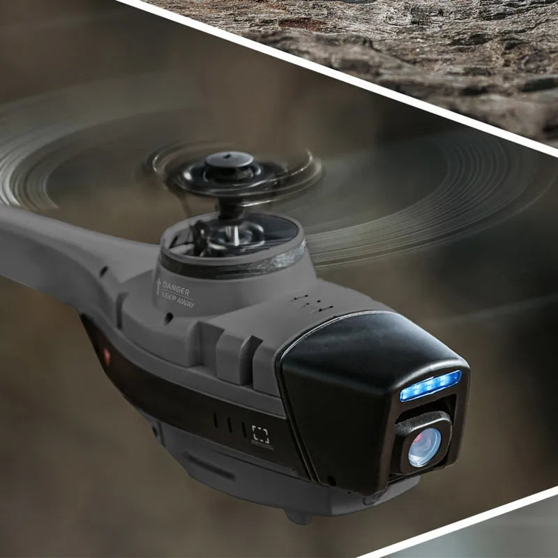 Black Bee UAV gray black remote control helicopter with four-way single paddle, PA/PC material, 80-100m range