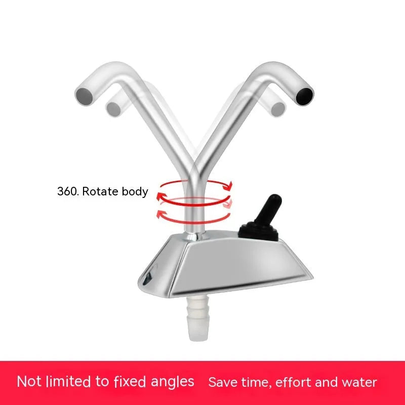 Electronic control rotating faucet with mirror-polished 316 stainless steel construction for RV water systems