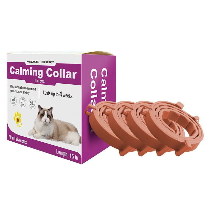 Adjustable soothing collar for cats and dogs in orange calm collar dog model 63.5cm with colour matching design