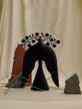 Handcrafted iron flying bird ornament with ancient Chinese design for TV cabinet display