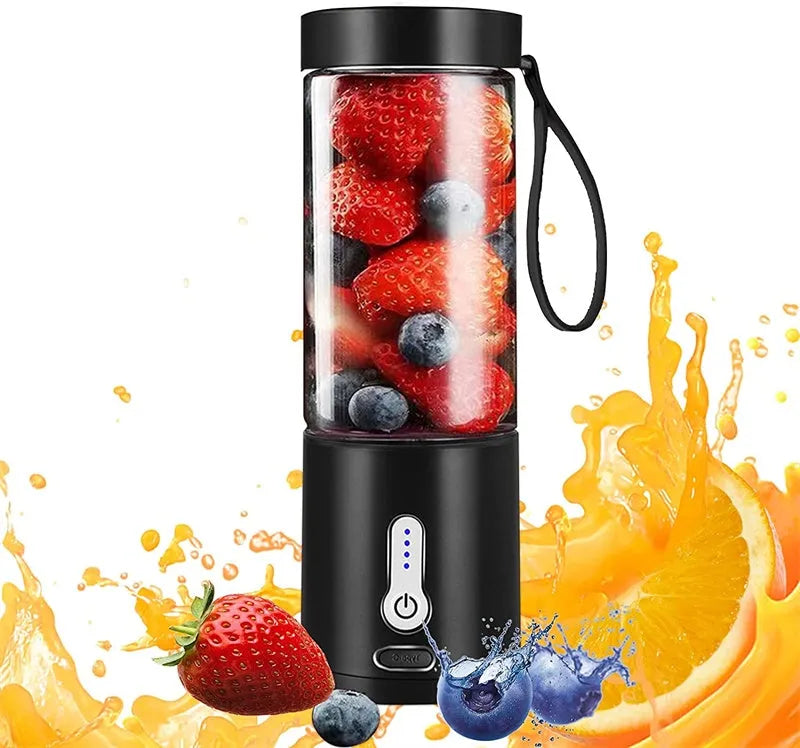 Portable rechargeable travel blender in rose red with 530ml cup and charging base