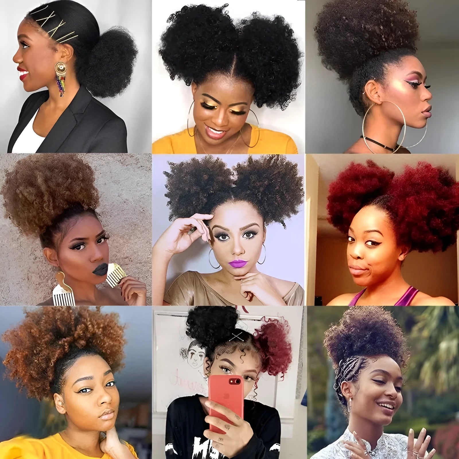 High temperature wire wig ponytail explosion hair in medium long natural style for ladies