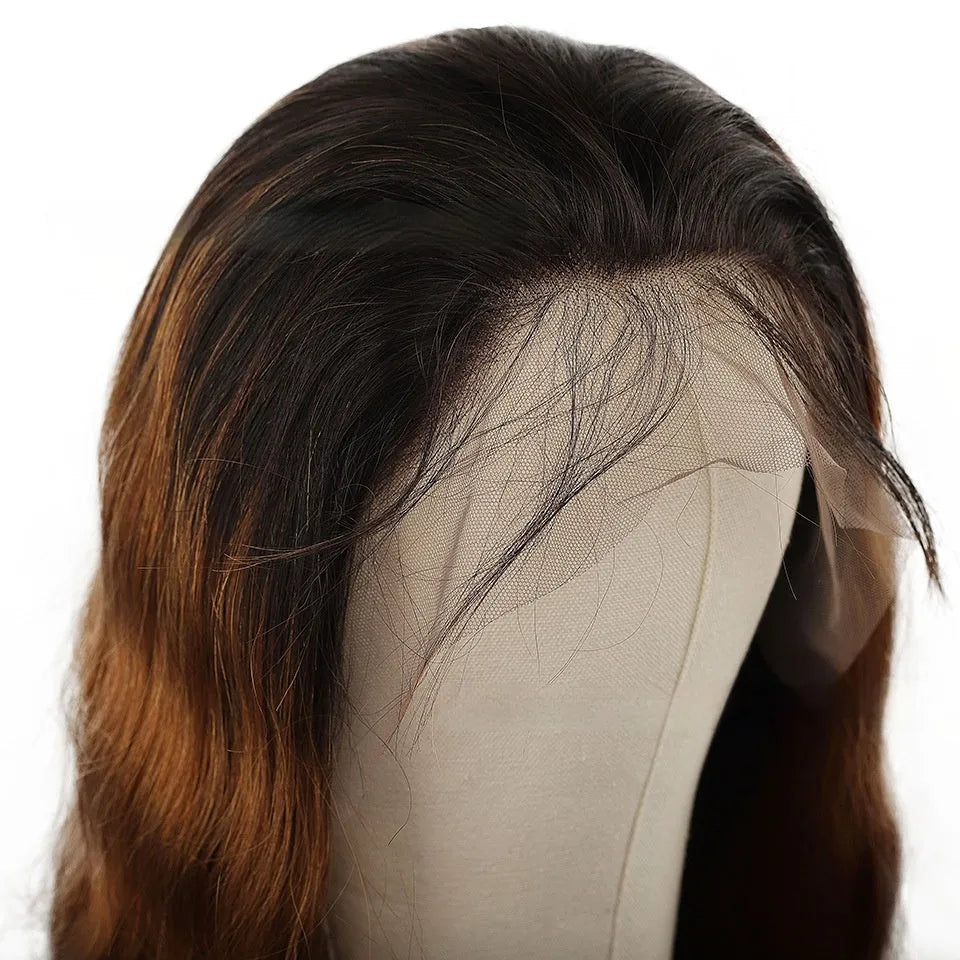 Real human hair Ruili style gradient wig on a lace front cap mannequin head.