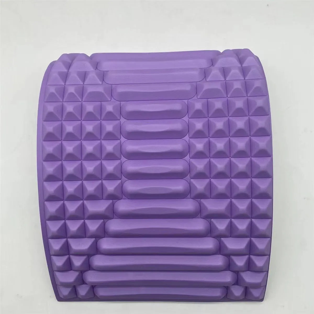Blue EVA foam back stretcher pillow for lumbar and neck support on a flat surface.