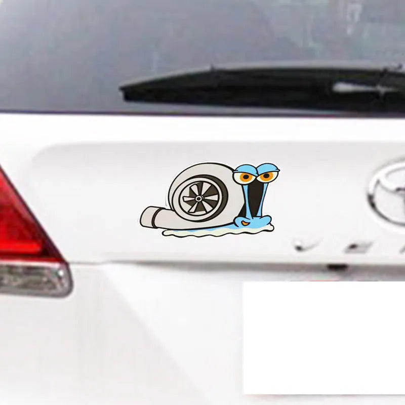 Reflective cartoon print car sticker decal measuring 12cm by 8cm.