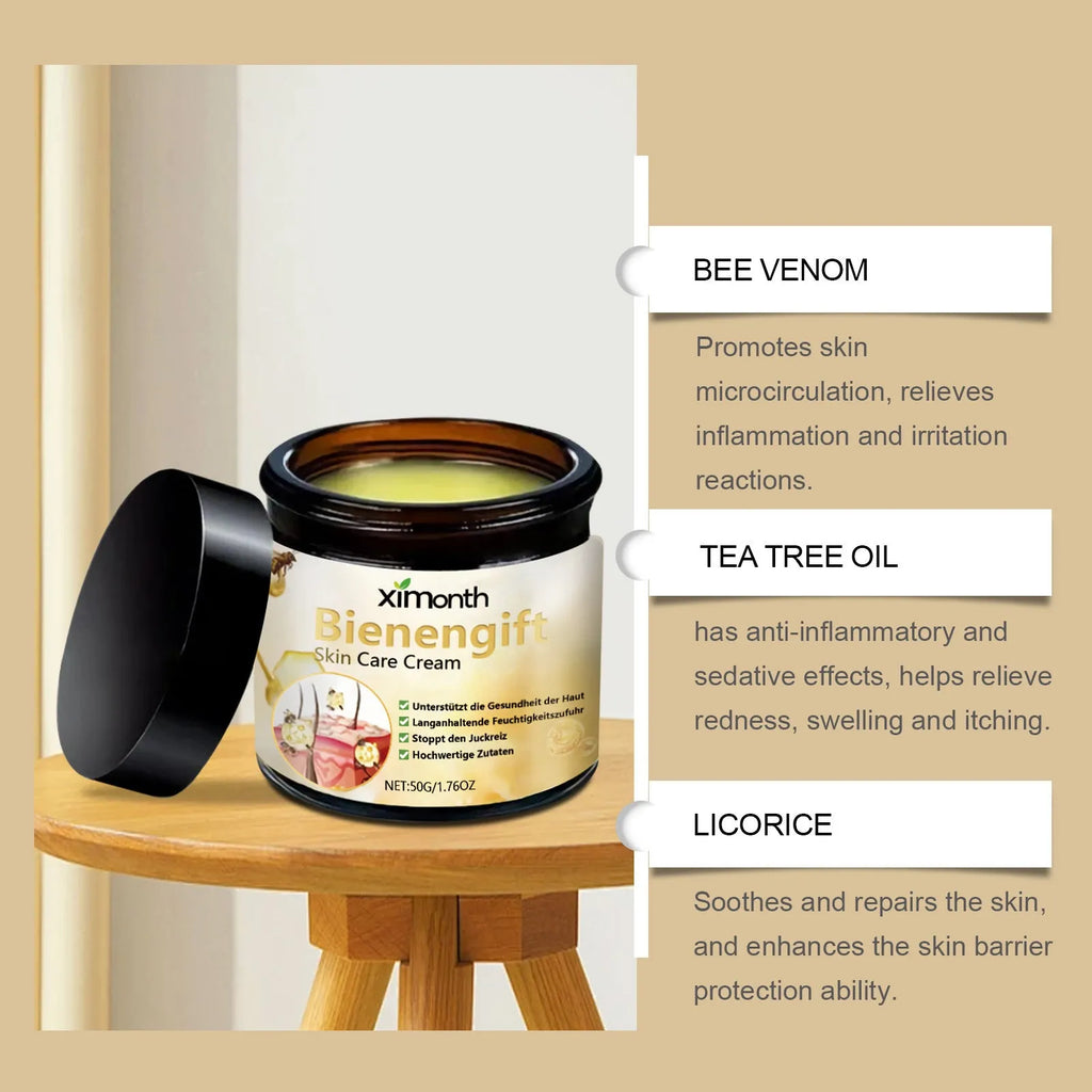 50g jar of bee venom herbal body cream for neck and skin moisturisation