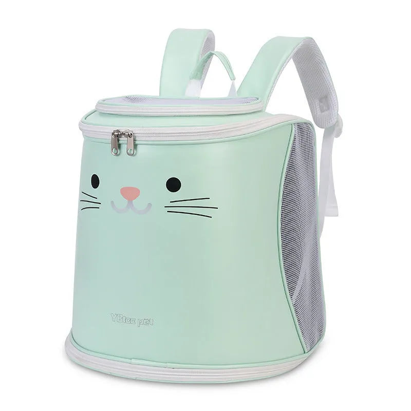 Foldable double-shoulder pet carrier bag in Beige for cats and dogs 34x37x37CM
