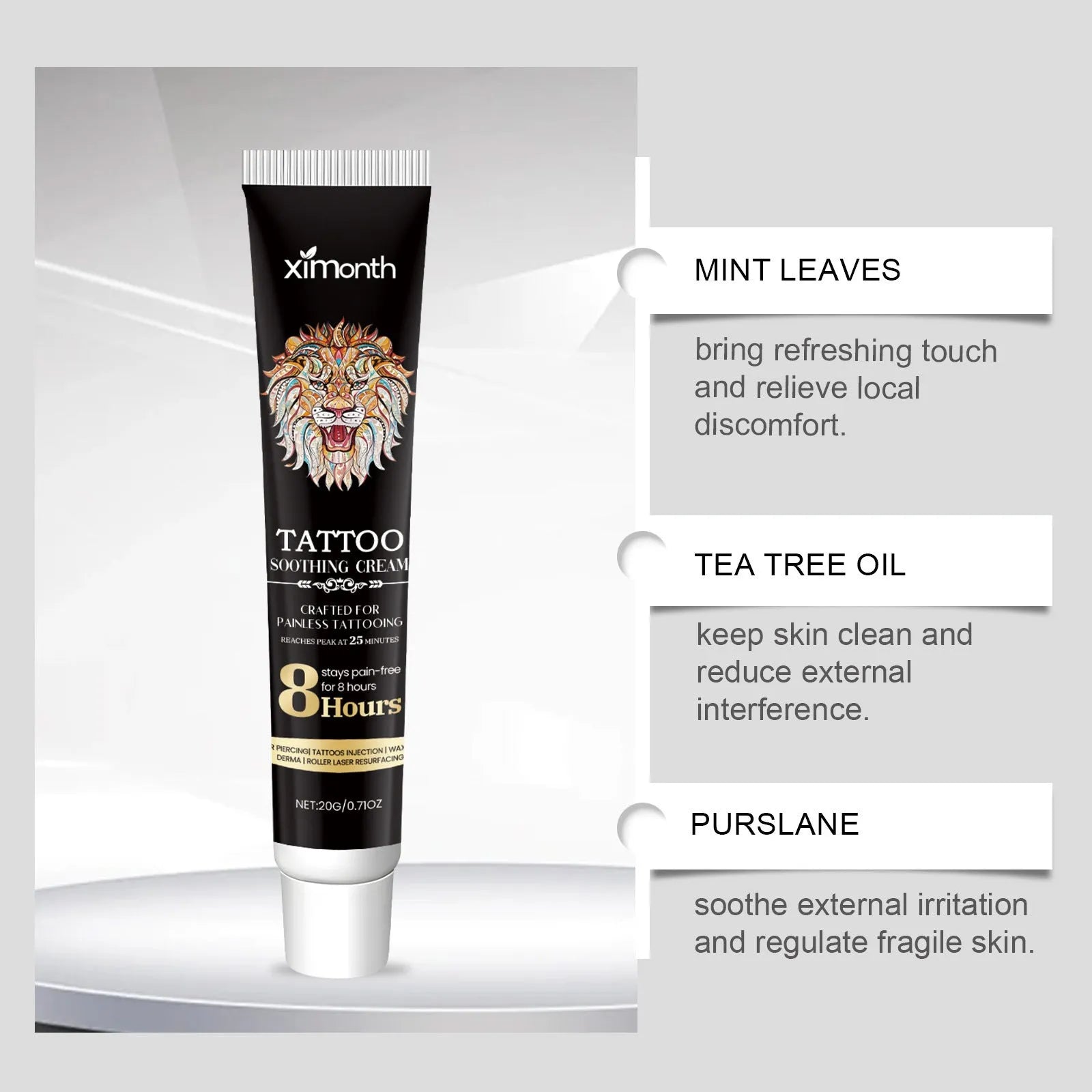 20g tattoo soothing neck cream tube for gentle cleaning and aftercare