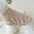 A dog wearing a double-sided cloud velvet thickened jacket in one of six available colours.