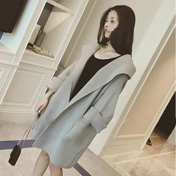 Plus size women's cotton thin coat with lace detailing in grey, pink or black