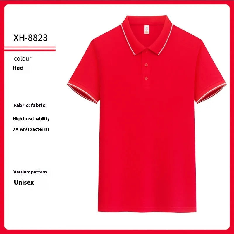 Slim fit antibacterial polo shirt with lapel collar in multiple colour options