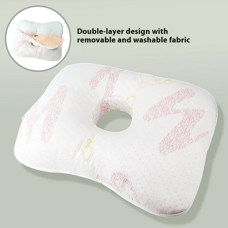Chinese style single hole ear pillow for beauty salons in Boer Grey colour, showing dimensions of 39 by 28 cm.
