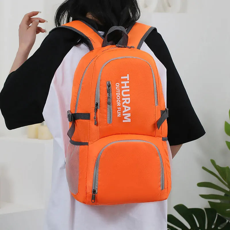 Outdoor portable folding shoulder travel bag in multiple colours with 20-35L capacity