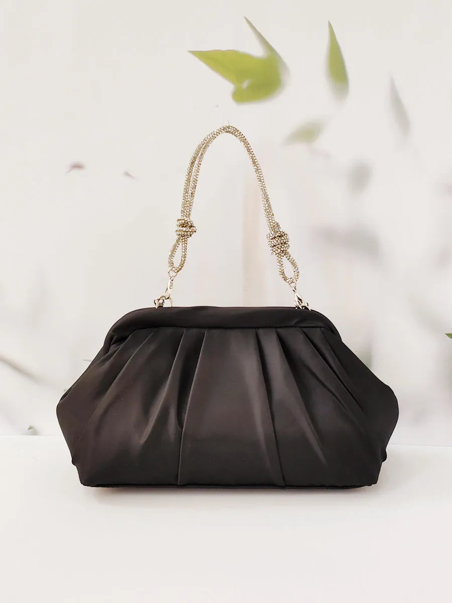 Women's soft polyester messenger bag with document pocket in black, rose red, or lavender purple colours