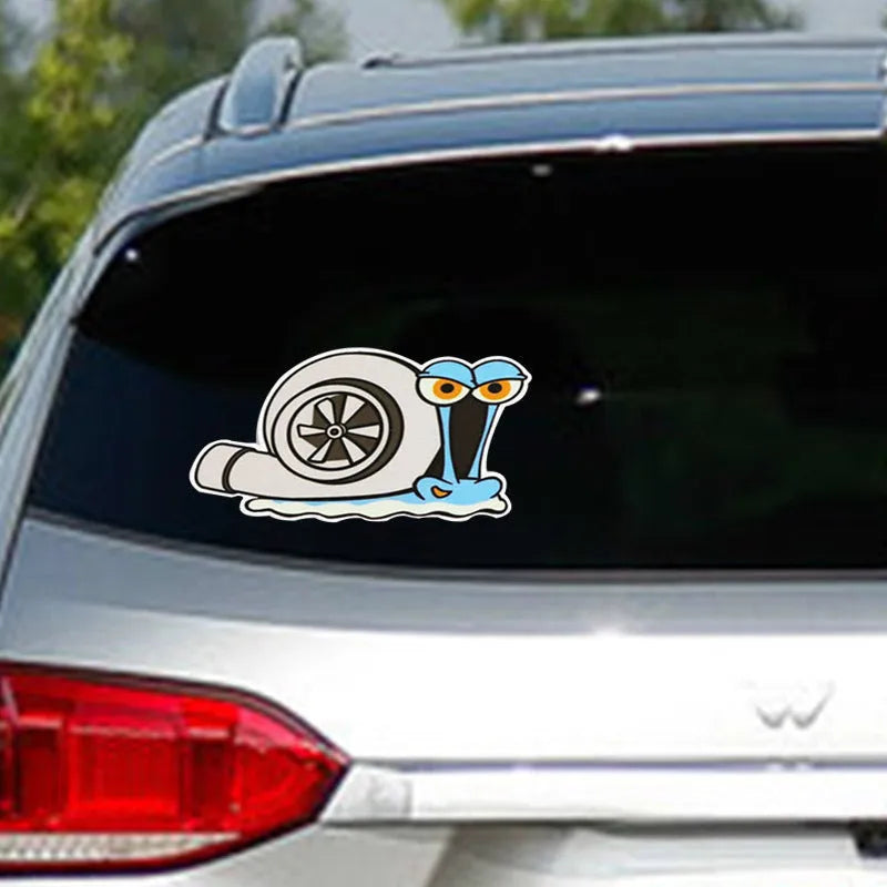 Reflective cartoon print car sticker decal measuring 12cm by 8cm.
