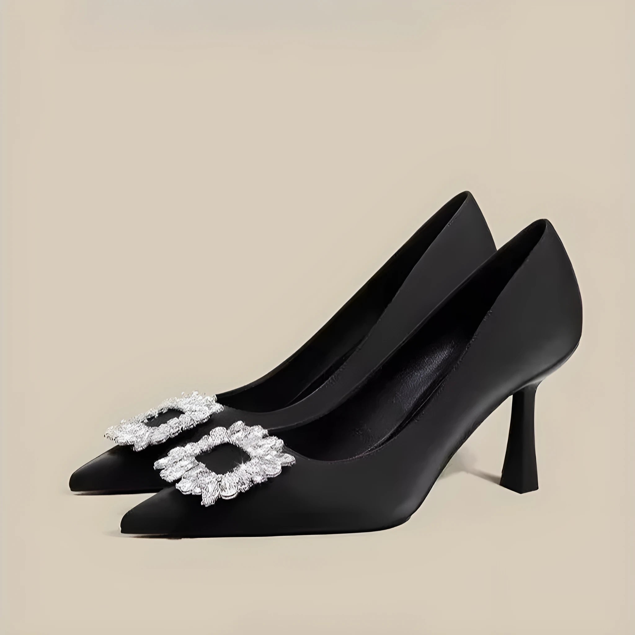 Women's pointed toe stiletto high heel pumps in solid colour for formal wear