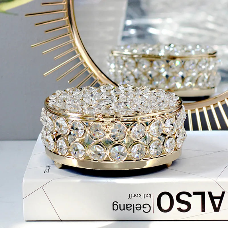 French gold iron jewellery storage box with European style design