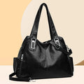 Large square vertical PU tote bag for women in light brown colour, showing single strap and clean design.