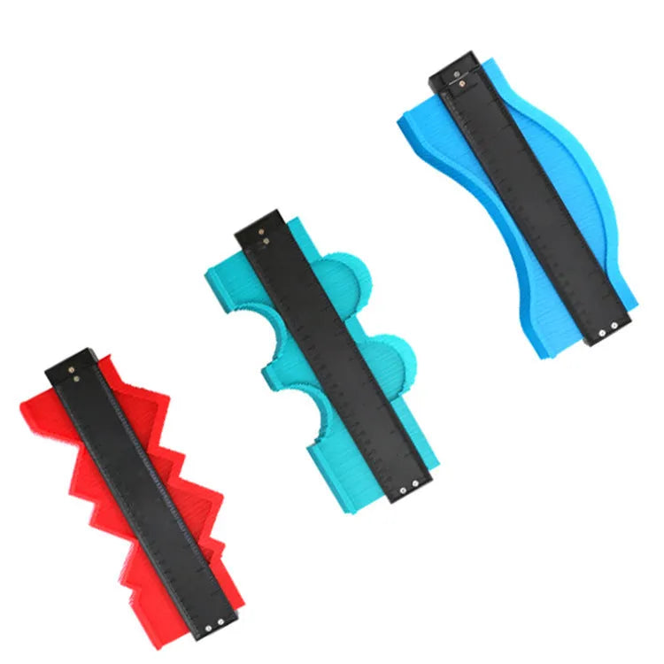 Blue ABS contour gauge showing locked pins for copying irregular shapes, 12cm size