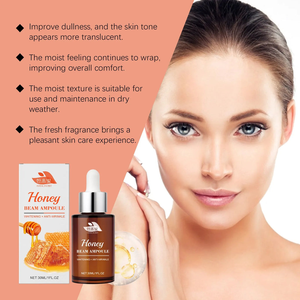 30ml bottle of skin tone moisturising facial liquid with honey and botanical extracts