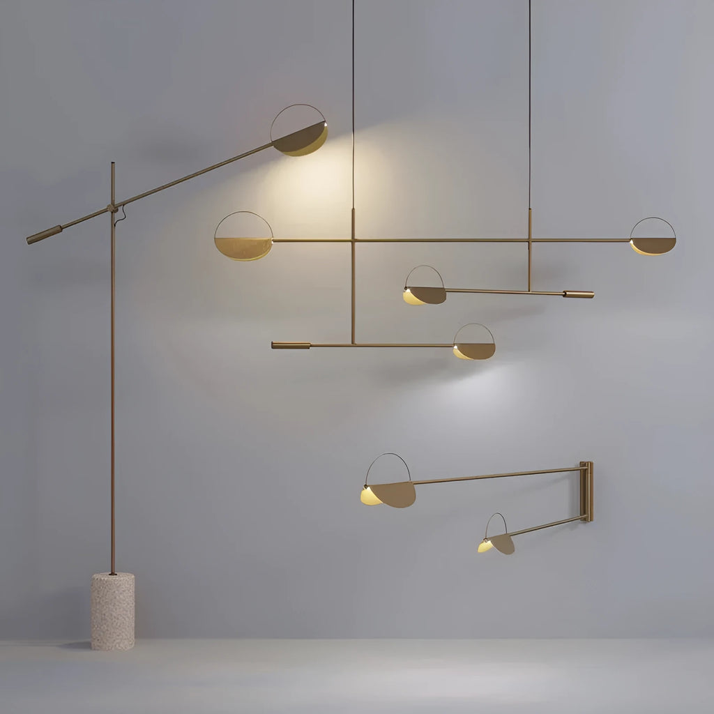 Simple 4-head alluvial gold chandelier with LED lighting for bedroom study dining room kitchen