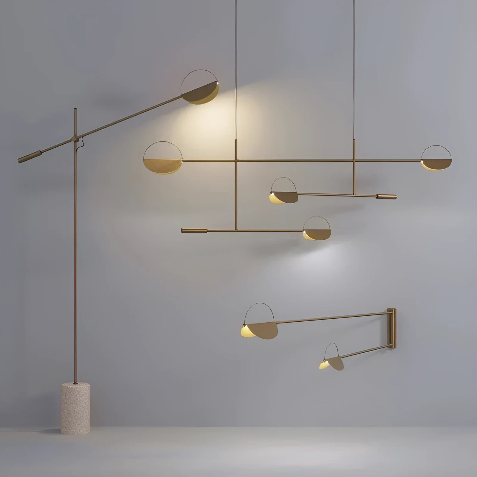 Simple 4-head alluvial gold chandelier with LED lighting for bedroom study dining room kitchen