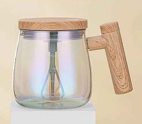400ml electric self-stirring borosilicate glass coffee mug in champagne gold colour