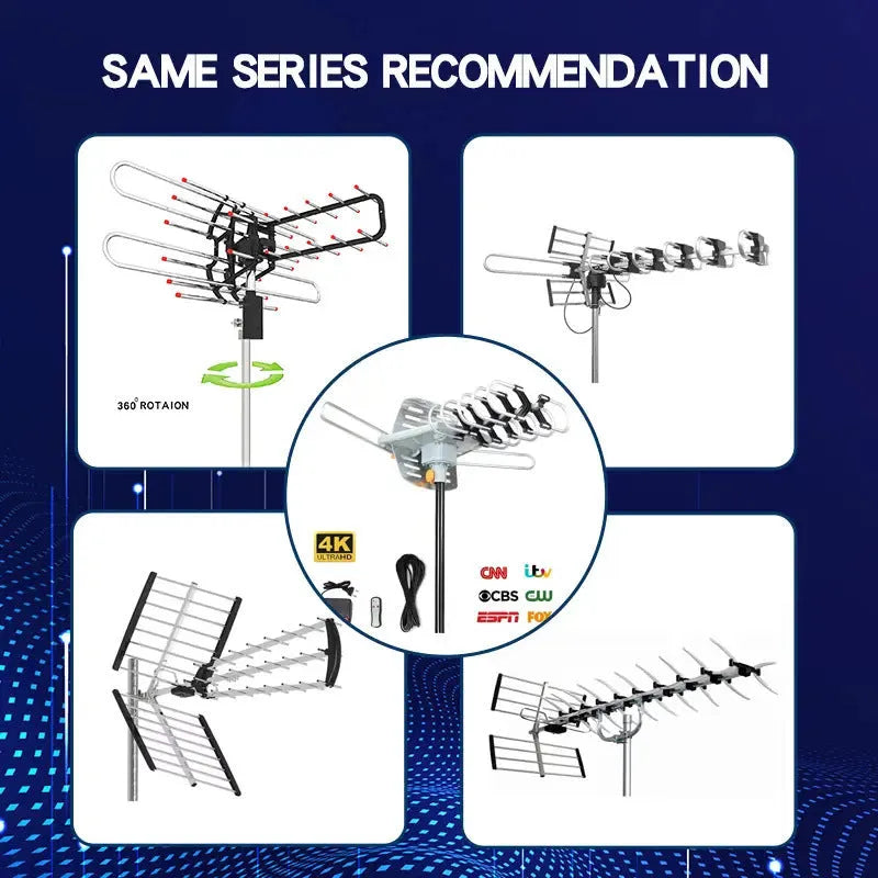 GR-1002 outdoor rotatable television antenna with high gain for digital TV reception