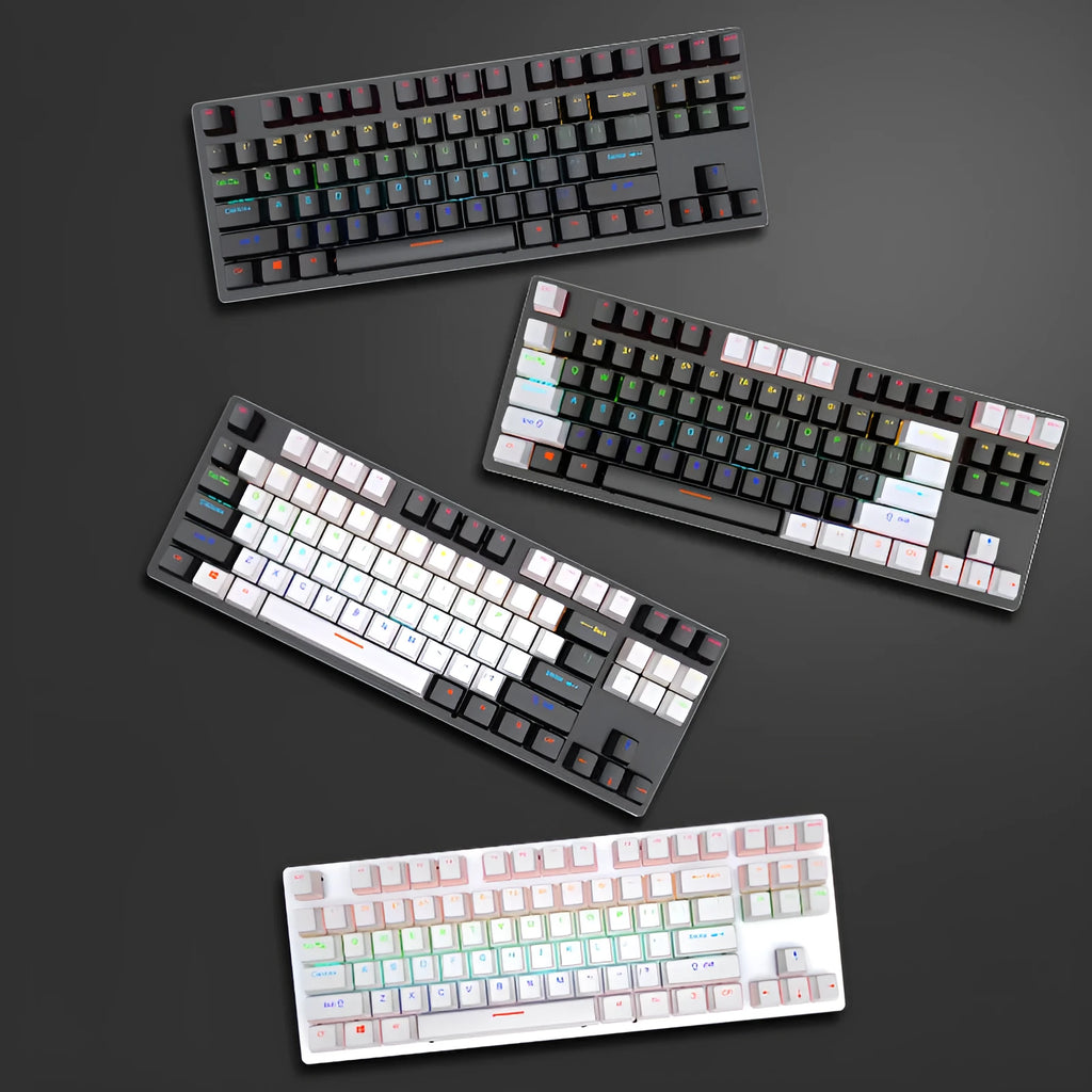 Crack K550 wired green axis mechanical keyboard 87-key USB ABS 360x130x36mm black cyan shaft version