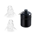Clear music noise reduction earplugs with acoustic filter on white background