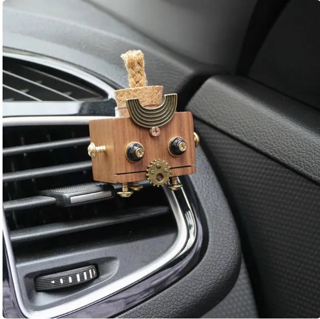 Handmade metal square car vent perfume bottle in Flash colour, refillable air freshener for vehicles